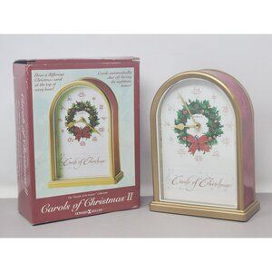 Howard Miller Carols Of Christmas II Musical Clock Gold Trim/Festive Wreath Dial